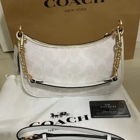 Coach Teri Shoulder Bag In Signature Canvas - Picture 9 of 11